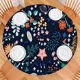 thumbnail image 2 of Pioneer Flower Floral Print Pattern Round Fitted Tablecloth with Elastic Edge,Dining Table Cover Waterproof,Outdoor Round Tablecloth for Camping,Dining,Indoor and Outdoor, 2 of 7