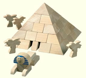 wooden pyramid blocks