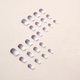 thumbnail image 5 of 24pcs Short Square False Nails White Stick On Nails Glitter Purple Press On Nails Removable Adhesive Nails False Nails Women Girls Nail Art Accessorie, 5 of 5