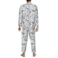 thumbnail image 7 of Salouo Vintage Sailboats Print Button-Front Long Sleeve Pajama Set for Men, Soft 2Pjs Men's Long Sleeve Sleepwear -Small, 7 of 7