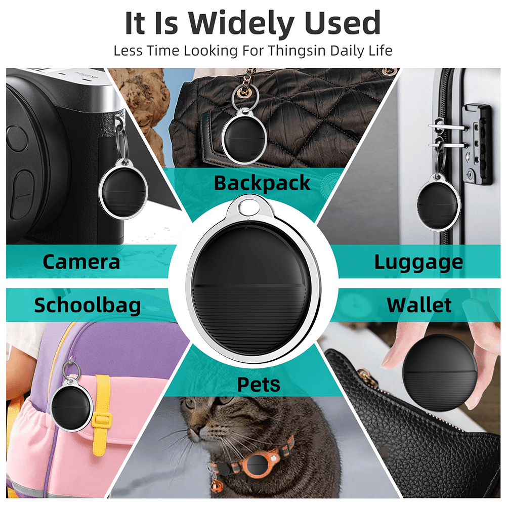 Smart Location Tracker and Pets Collar Holder with Dual Handles Leads, Personalized Smart Item Finder, MFi Certificated Dog Tracking Device, No Monthly Fee, Works with Apple Find My (iOS Only)
