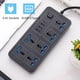 thumbnail image 5 of Tira de alimentación con 6 enchufes de CA y 3 puertos USB 1 tipo C Cable de extensión de 6 pies Prot Tomshoo  Negro, 5 of 7
