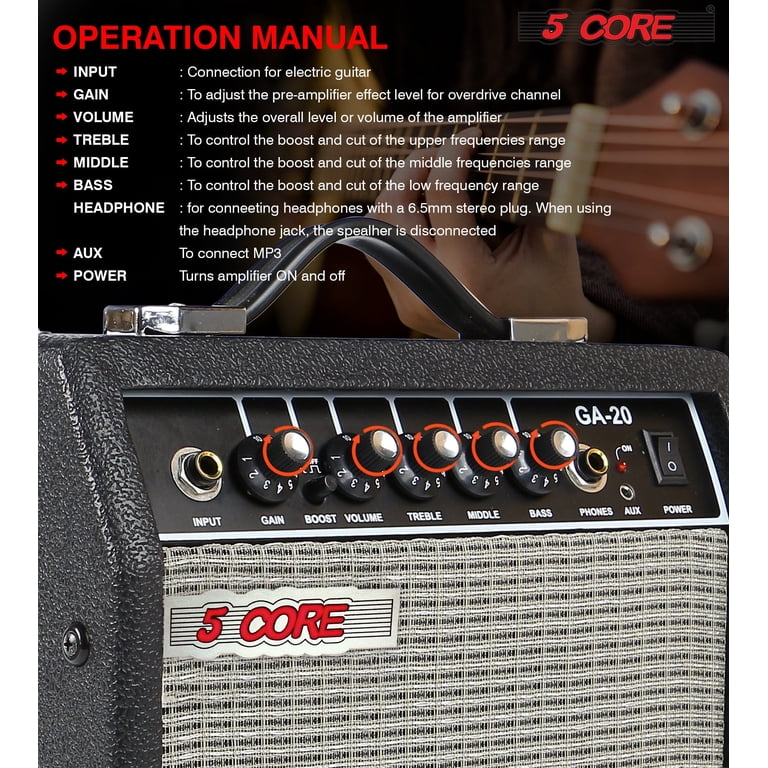 Electric Guitar Bass Amp 30 Watt Amplifier Built in Speaker 2