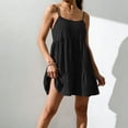 thumbnail image 4 of Gamivast Sun Dresses for Women Spaghetti Strap Scoop Neck Tiered Ruffle Cami Dress Loose Fit Textured Mini Dress Summer Beach Vacation Club Party, 4 of 7