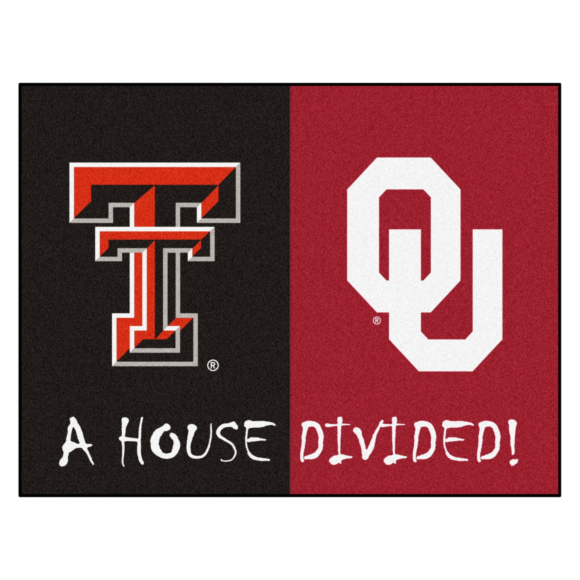 House Divided Texas Tech / Oklahoma House Divided Rug 33.75"x42.5
