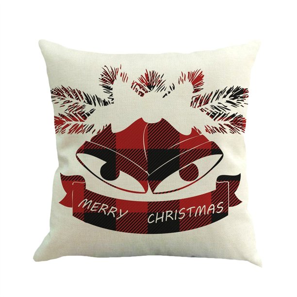 Teissuly Christmas Cotton Linen Throw Pillow Case Cushion Cover Home Sofa Decor Teissuly WER202311273467
