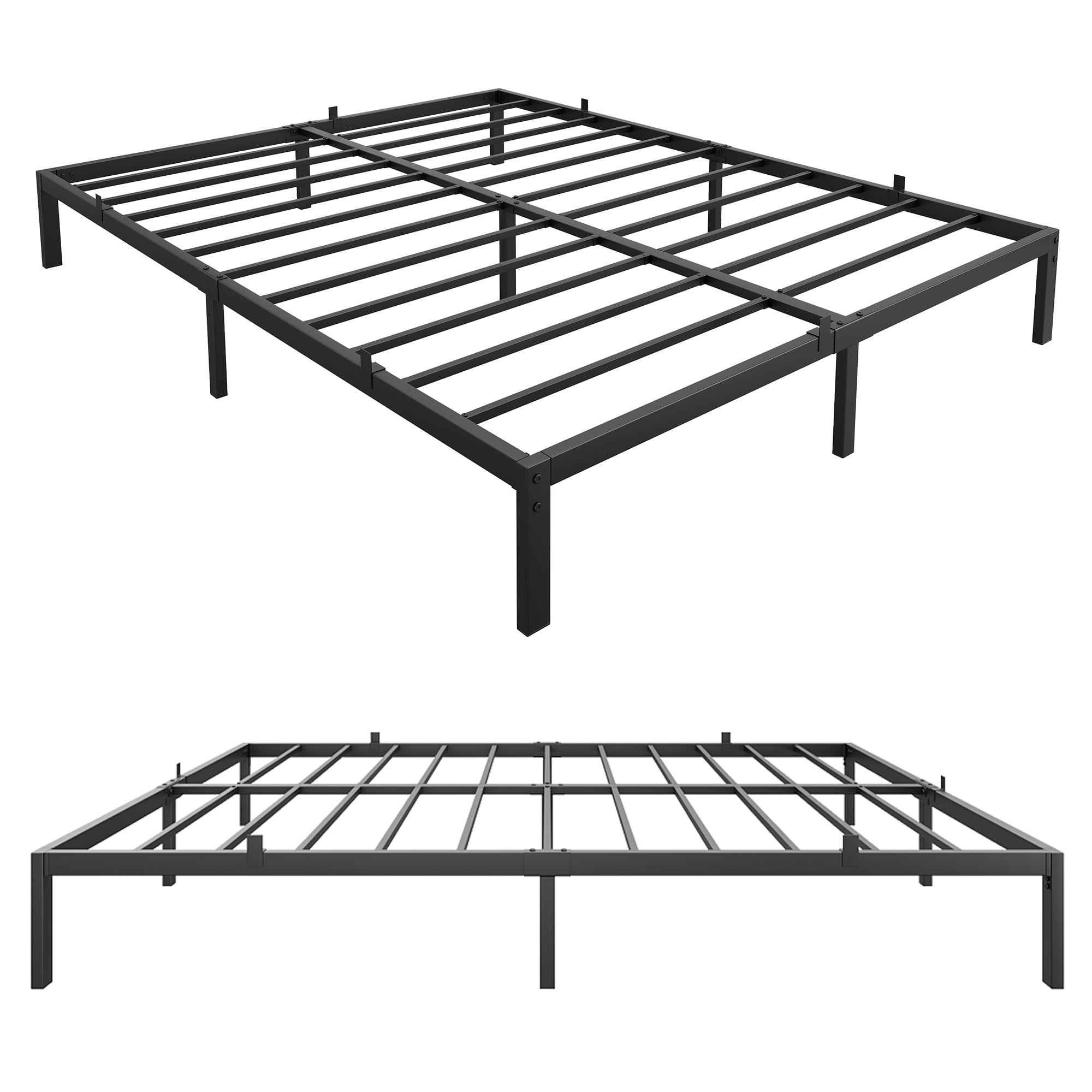 Twin/Full/Queen/King Size Bed Frame with Storage, 6"/8"/10"/14" Metal Platform Bed Frame, No Box Spring Needed, Steel Slat Support, Easy Assembly, Dur-able Bed Frame