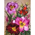 thumbnail image 1 of Cuadros Decorativos 5D Full Round Drill Mosaic Craft DIY Flores rosadas Diamante de imitación Pintura Likrtyny embutido en tela, 1 of 9