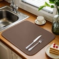 thumbnail image 6 of Dish Drying Mat for Kitchen Counter Solid Color Drying Pad Absorbent Drying Mats for Countertops Sinks Draining Racks Brown Reversible Drainer Kitchen Accessories 18x24 Inch, 6 of 7