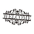thumbnail image 3 of Letrero de bienvenida de metal para puerta, placa de casa para montar en la pared, etiqueta de bienvenida de moda, decoración de pared para jardín,, 3 of 8
