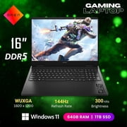 HP OMEN 16 Gaming Laptop, 144Hz 1920 x 1200 Display, Ryzen 9 8940HX, GeForce RTX 5060, RGB Backlit Keyboard, 1080p Webcam, WiFi 6E, Windows 11 Home, Black(32GB DDR5 RAM | 1TB SSD)