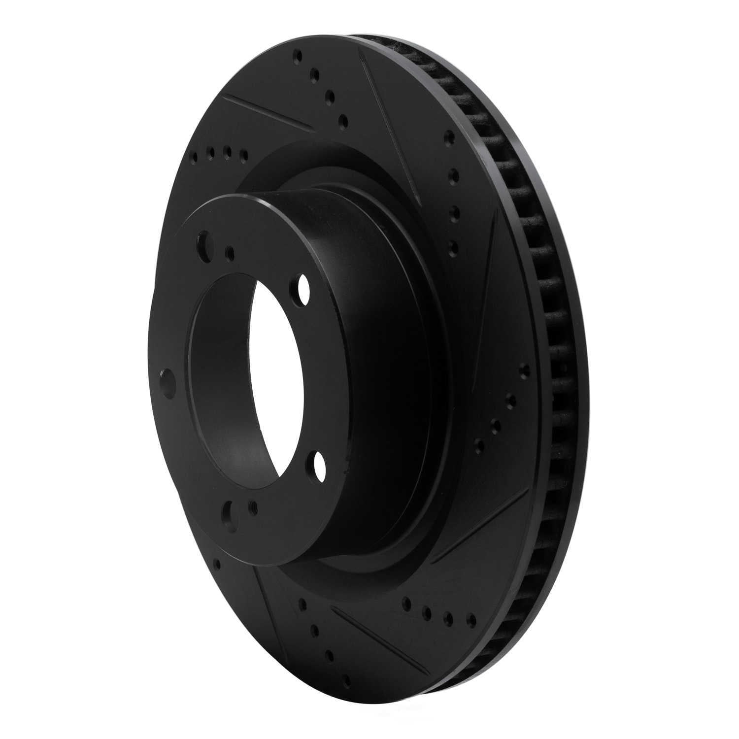 Dynamic Friction Company 633-76136R DFC Brake Rotor - Drilled And Slotted - Black
