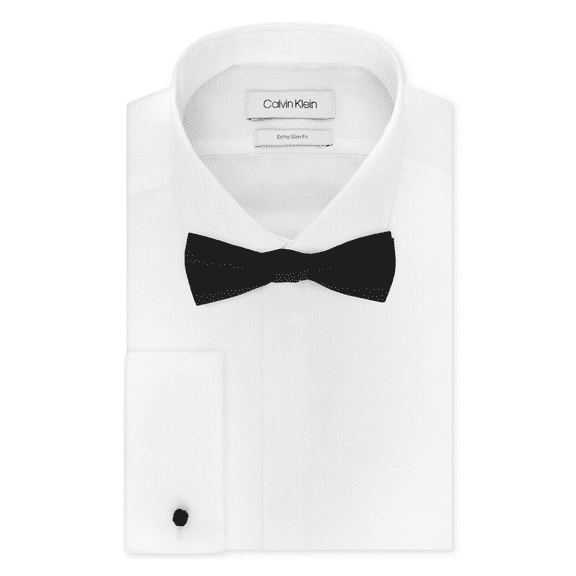 Calvin Klein Men's Extra-Slim Fit Dress Shirt and Pre-Tied Bow Tie Set, 15.5-32/33