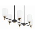 thumbnail image 6 of Craftmade - Council 6 Light 28.25 in. Flat Black/Satin Brass Finish Kitchen Island Pendant Chandelier with White Frosted Glass, 6 of 8
