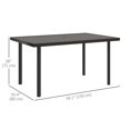 thumbnail image 3 of Outsunny Table à Manger Extérieure pour 6, Table de Patio avec Trou pour Parasol de 2,1 Pouces, 3 of 8