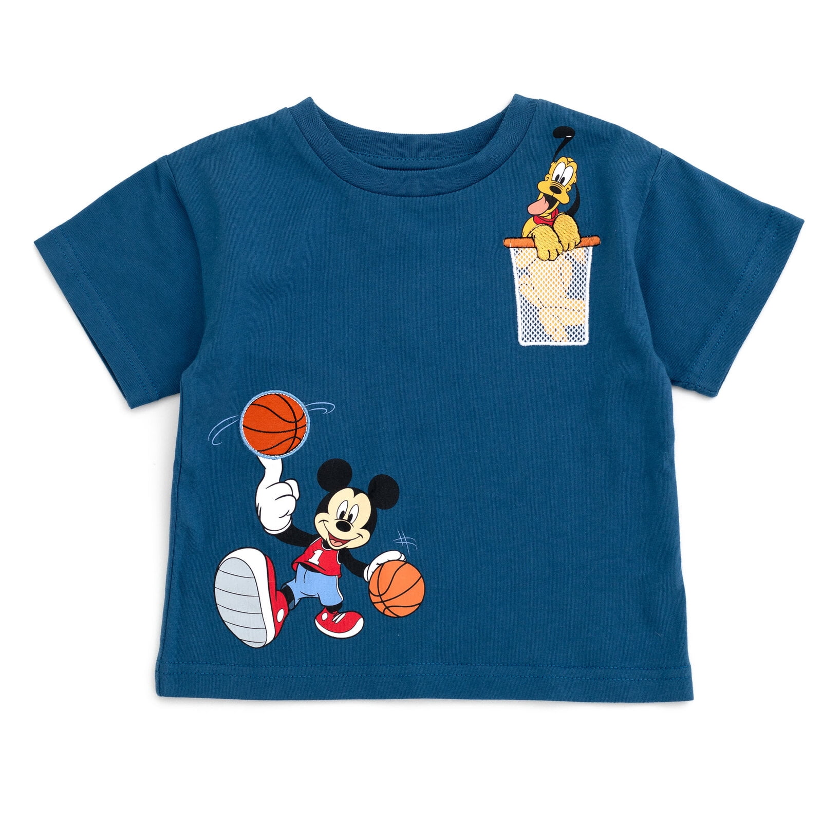 Disney Mickey Mouse Donald Duck Pluto T-Shirt and French Terry Shorts Outfit Set Newborn to Little Kid