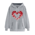 thumbnail image 2 of Valentines Day Hoodies, Heart Hoodie Women, Long Sleeve Hoodie Sweatshirt Women's Print Winter Hoodie Pullover Tops Long Sleeved Comfortable Sweatshirts, 2 of 5