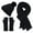 Black, variant on Bmisegm Women&Men Autumn Winter Warm Wool Hat Scarf Gloves Slouchy Three Pieces Winter Snow Knit Cap Screen Mittens Scarves Sets Winter Scarf for Women Grey One Size