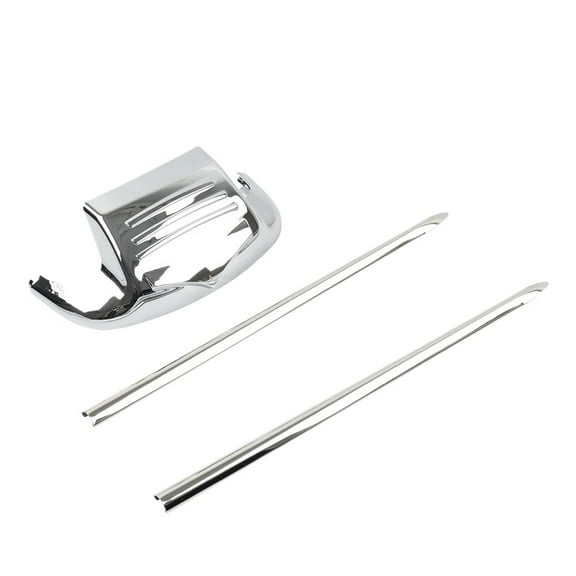 3Pcs Chrome Motorcycle Front Mudguard Tip W/ Spear Trims Kit For Harley-Davidson Road King Electra Glide FLSTC FLHR FLHT FLT