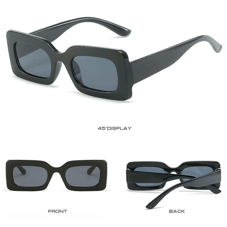 Narrow Square Frame UV400 Protection Rectangle Sunglasses  display picture 2