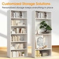 thumbnail image 3 of Large Bookcase, 5-Tier 63 Inch Tall Industrial Storage Wall Shelf, Display Shelf for Living room, Bedroom, White, 3 of 6