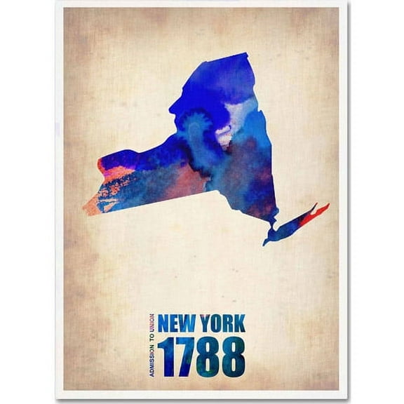 Trademark Fine Art "New York Watercolor Map" Canvas Art by Naxart