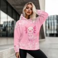 thumbnail image 4 of FOR U DESIGNS Heart Axolotl Hooded Sweatshirt Loose Pullover Casual Oversized Hoodies for Women Size S Long Sleeve Activewear Tops for Women Loose Fit Hoodie Fall, 4 of 7