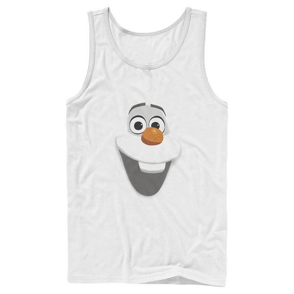 Men's Frozen Olaf Face Tank Top White Medium