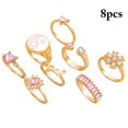 thumbnail image 2 of Women Mid Rings Decorative: 8PCS Cute Rhinestone Joint Rings Finger Jewelry, 2 of 10