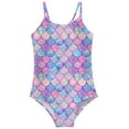 thumbnail image 2 of Swimsuit For Toddler Girl Bathing Suit 3D Printed Mermaid Fishscale Swimsuit 1Piece Swimwear for Swim for Little & Big Girls 9-10 Years, 2 of 3