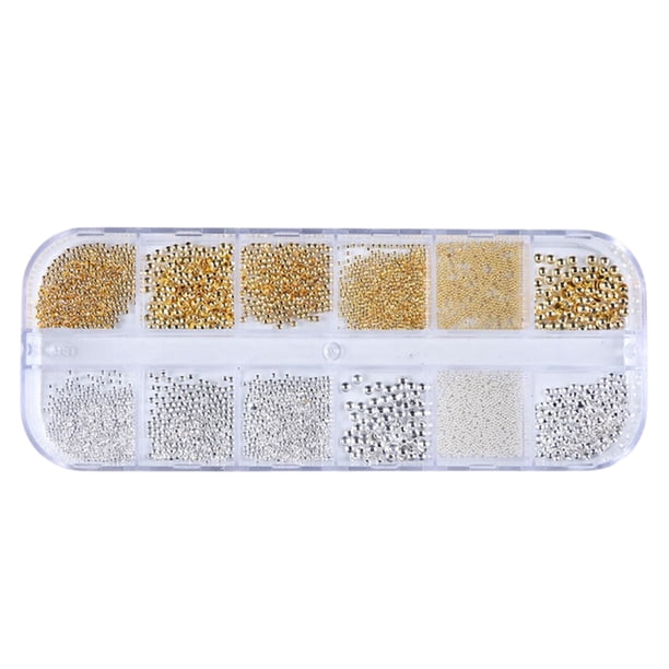 Soidarity Mujeres Nail Art Studs Niñas Manicura Artesanía Decoración Salón de moda Uña Belleza Decorativa 12 Rejillas Metal con caja Juegos de manicura tipo 10 Soidarity CE014324-10