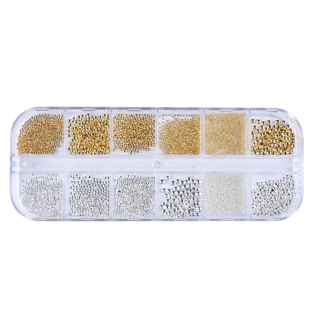 Soidarity Mujeres Nail Art Studs Niñas Manicura Artesanía Decoración Salón de moda Uña Belleza Decorativa 12 Rejillas Metal con caja Juegos de manicura tipo 10 Soidarity CE014324-10