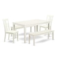 thumbnail image 2 of East West Furniture Capri 5-piece Wood Kitchen Table Set in Linen White, 2 of 6