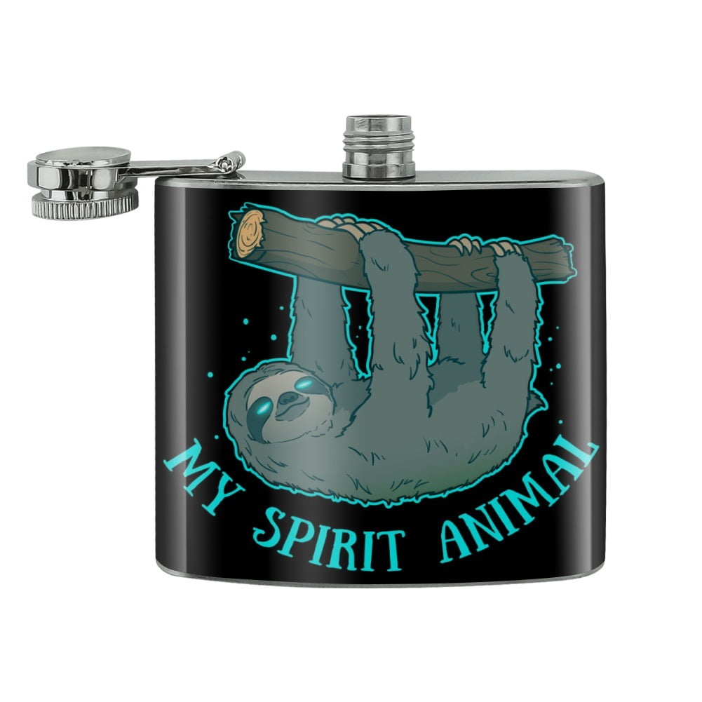 Cute Sloth Face Stainless Steel 5oz Hip Drink Kidney Flask