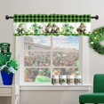 thumbnail image 2 of St. Patrick''s Day Window Valance March Lucky Shamrock Buffalo Green Plaid Gnomes Straw Wealth Money Love Symbol Bedroom Kitchen Dining Room Window Decoration 54x18 Inches, 2 of 6