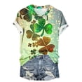 thumbnail image 3 of Amzcrzy Womens Tops Mode Imprimé Trèfle T-Shirt de la Saint-Patrick Col Rond T-Shirts de la Saint-Patrick Décontractés Tendance Manches Courtes Hauts pour Femme, 3 of 5