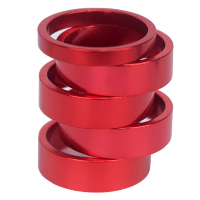 5pcs Aluminum Alloy Bicycle Fork Spacers, 5mm/10mm, 4 Colors Red