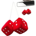 thumbnail image 1 of HUGFEGWE Car Interior Hanging Fuzzy Dice - Mirror Hanging Couple Fuzzy Plush Dice | Auto Rear Mirror Plush Pendant | Lorry Rear View Mirror | Colorful Heart Embroidered Fuzzy Plush Dice CJB91-4570, 1 of 7