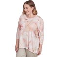 thumbnail image 3 of Alfred Dunner Womens Plus-Size Textured Watercolor Flower Top With Necklace, 3 of 4