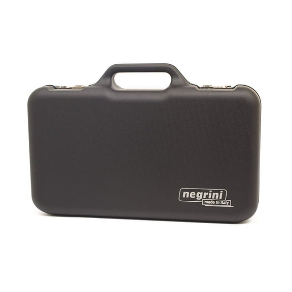 Negrini Compact Two-Sided Hard Gun Case, Black/Black, L19.9in x W14in x D4.7in