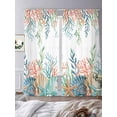 thumbnail image 3 of Marine Life Sheer Curtains 96 Inch Length 2 Panels for Living Room, Nautical Underwater Coral Shell Starfish Watercolor Voile Kitchen Curtain Set, Luxury Privacy Drapes Window Treatment for Bedroom, 3 of 7