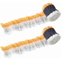 Crepe Paper Streamers 2 Rolls 2.8in/7cm Birthday Party Tissue Decorations White Orange Black Wedding DIY Craft Graland for Celebrate Graduation Anniversary Bridal Shower Christmas Supplies