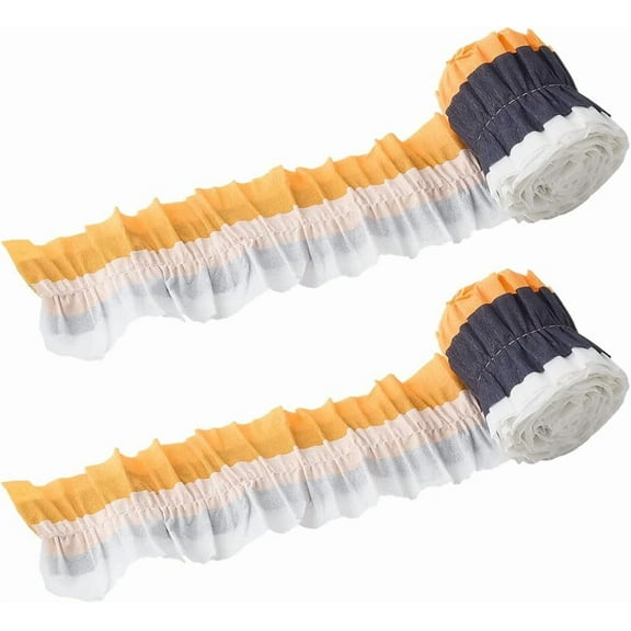 Crepe Paper Streamers 2 Rolls 2.8in/7cm Birthday Party Tissue Decorations White Orange Black Wedding DIY Craft Graland for Celebrate Graduation Anniversary Bridal Shower Christmas Supplies