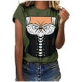 thumbnail image 1 of Pompotops Blouse Décontractée Mode Femme Imprimé Oktoberfest Col Rond T-Shirt Blouse Imprimée Tee Liquidation, 1 of 5