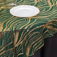thumbnail image 5 of BalsaCircle 72x72 in Hunter Green Gold Wavy Embroidered Sequined Tulle Square Table Overlay Party Events Decorations Supplies, 5 of 8