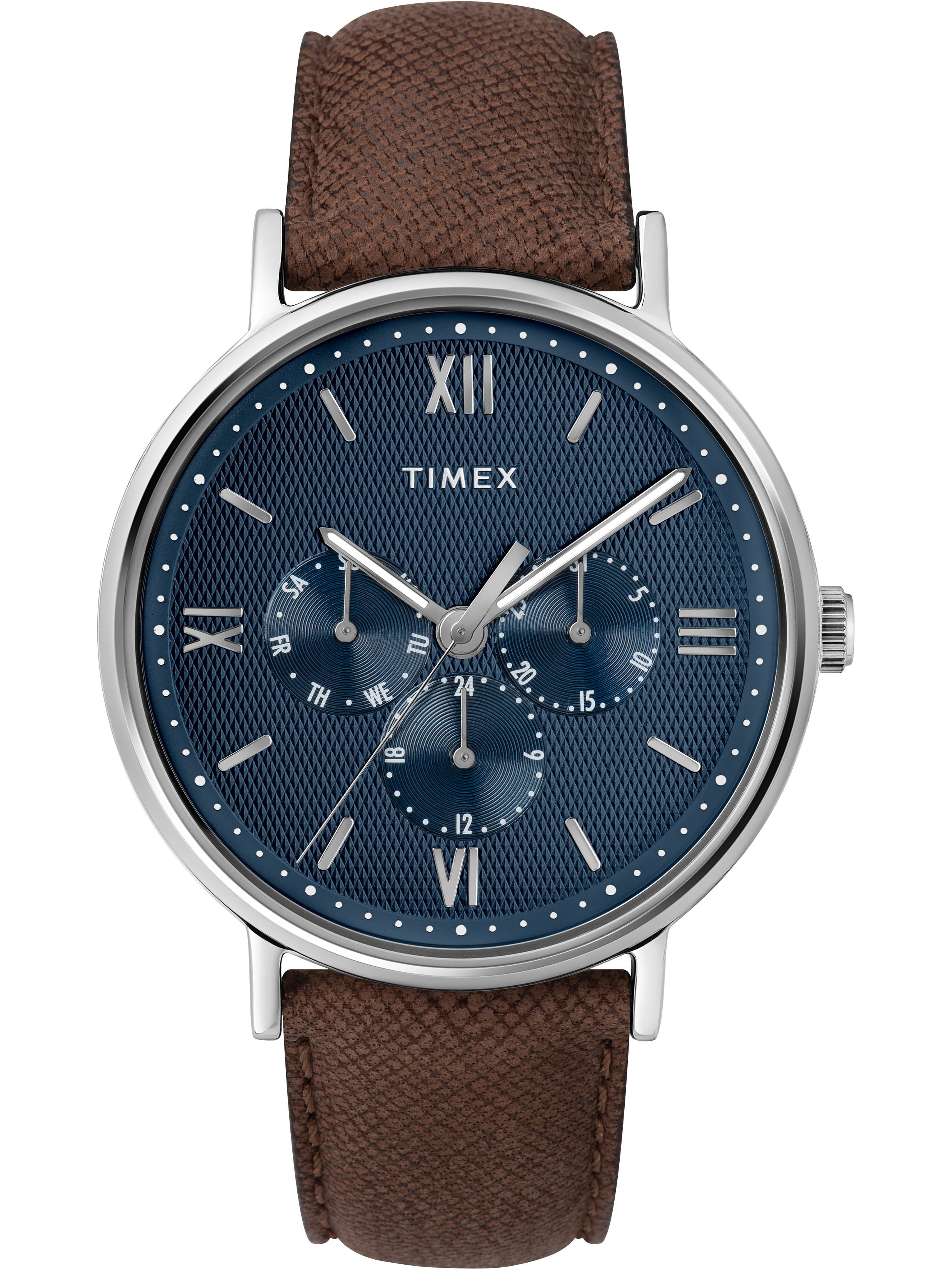 Timex Timex Men s Southview 41mm Multifunction Brown Blue Leather Timex Timex Men s Southview 41mm Multifunction Brown Blue Leather
