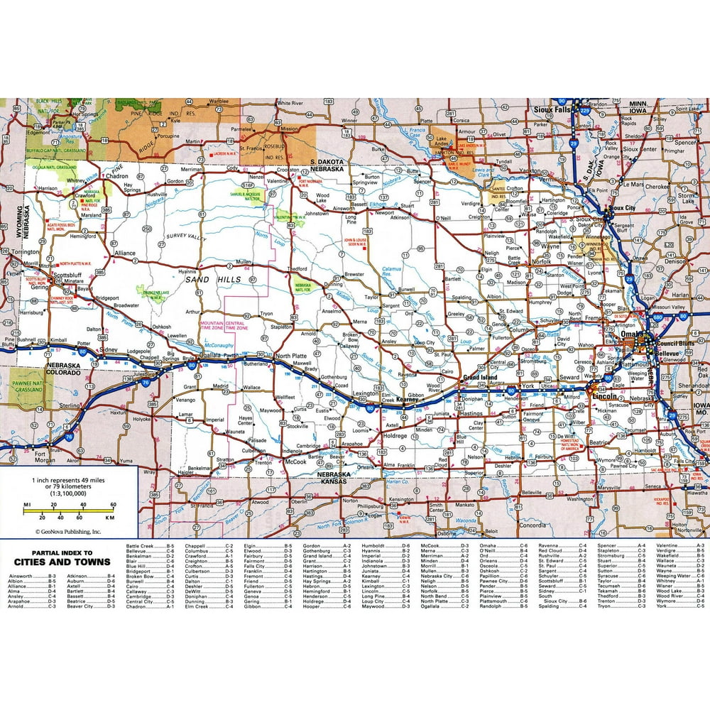 Laminated Map Large Detailed Map Of Nebraska State Po vrogue.co