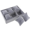 thumbnail image 2 of Velvet Jewelry Trays with Soft s - 6 Slots Jewelry Box Velvet Jewelry Showcase Tray - display box Jewelry Trays Stackable as described, 2 of 8