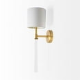 thumbnail image 3 of Mercana Santander II Metal Linen Shade Wall Sconce in Gold and White, 3 of 6