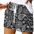 thumbnail image 2 of Babysbule Womens Summer Cotton Graphic Printed Drawstring Bandag Shorts Casual Elastic Waist Loose Pocket Short Pants, 2 of 7